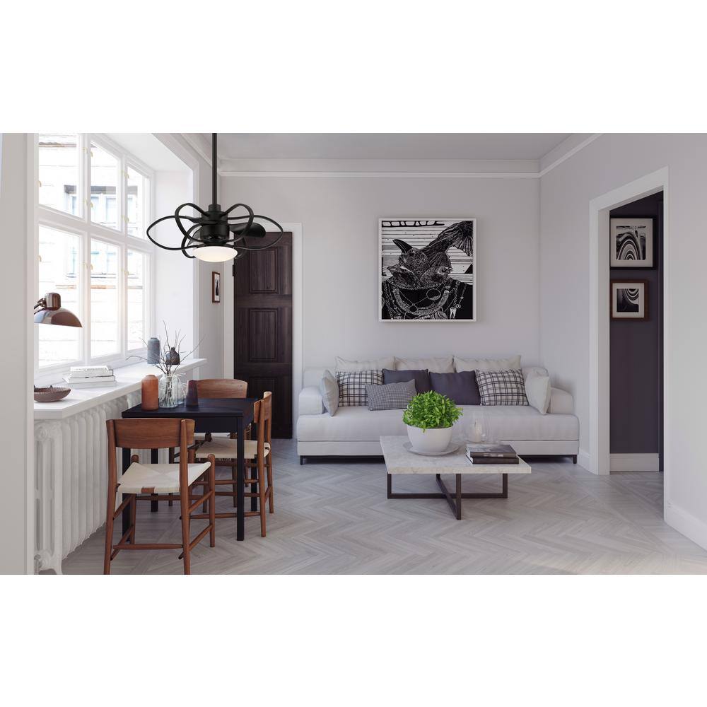29'' Black LED Ceiling Fan with Remote and Light Kit