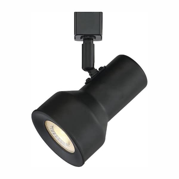 EnviroLite Medium Solid Black Step Cylinder Integrated LED Track Lighting Head