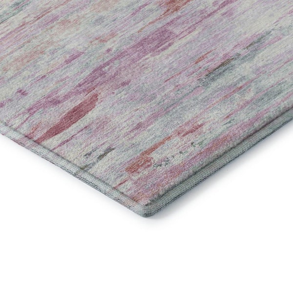 Mayfield Premium Machine Washable Abstract AMF1985 Blush 3 ft. x 5 ft. Area Rug
