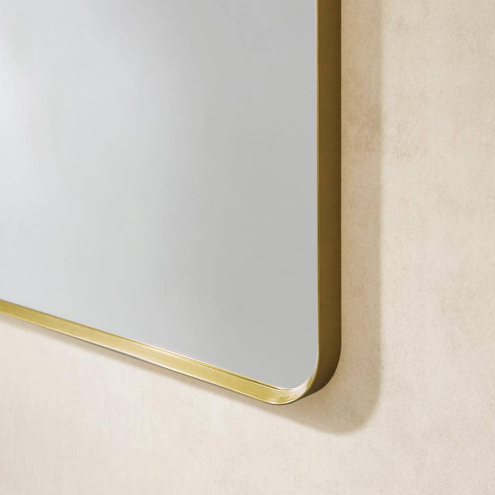 Gold Aluminum Rectangular Bathroom Vanity Mirror
