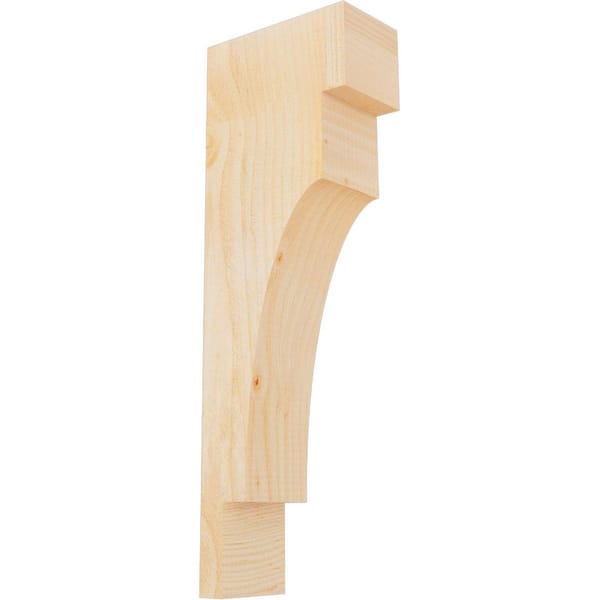 Ekena Millwork 4 in. x 8 in. x 24 in. Douglas Fir Mediterranean Rough Sawn Corbel