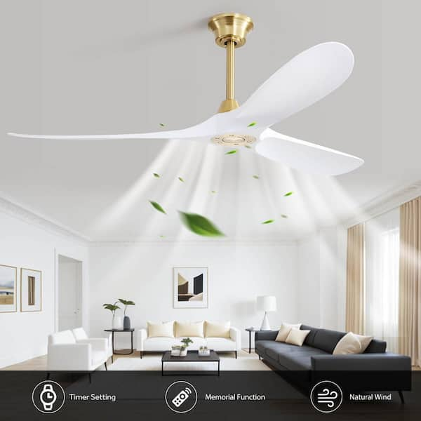 Sofucor 60 in. Indoor/Outdoor Gold Ceiling Fan with Remote Control