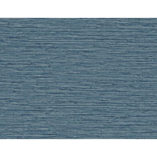 Seabrook Designs Bay Blue Isla Faux Jute Embossed Vinyl Unpasted Wallpaper Roll 60.75 sq. ft.