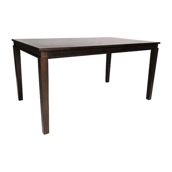 TAYLOR + LOGAN Traditional Wenge Matte Wood 36.25 in. 4 Legs Dining Table Seats 6