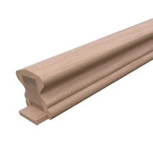 Stair Parts 6510 12 ft. Unfinished White Oak Plowed 1-3/4 in. Handrail with Fillet