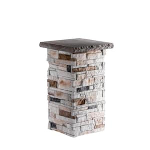 18 in. x 36 in. Dover Cliff with a Slate Flat Cap Stone Pillar Kit