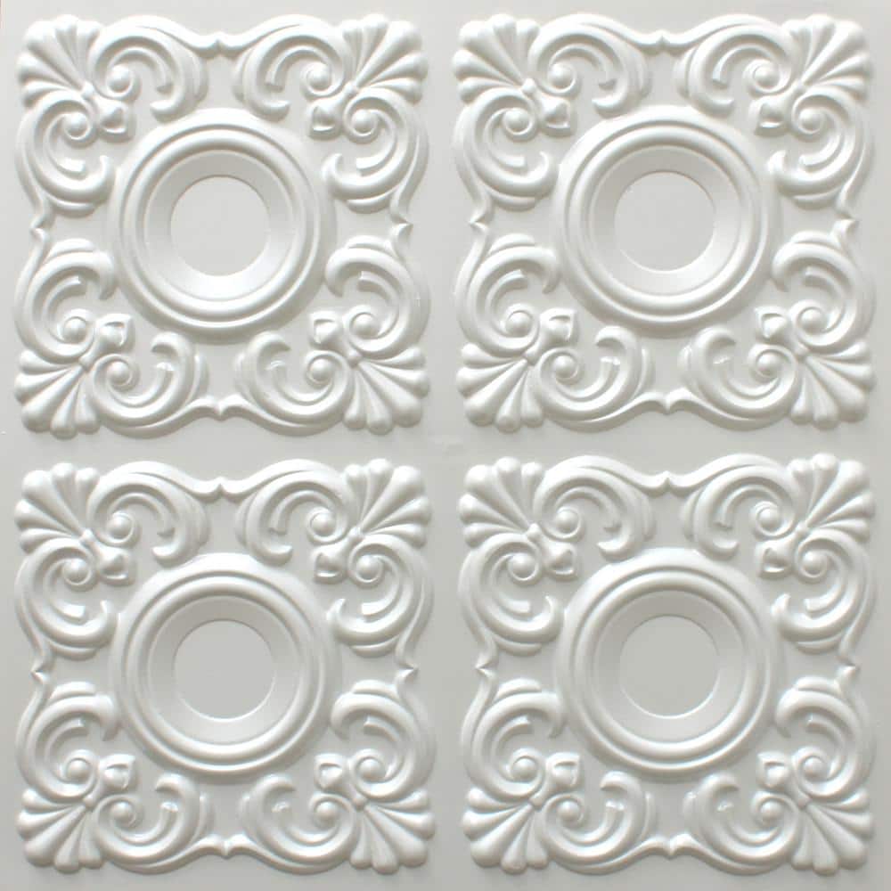 Falkirk Perth Pearl White 2 ft. x 2 ft. Decorative Modern Glue Up Ceiling Tile (40 sq. ft./case) price history on PriceWatchPro