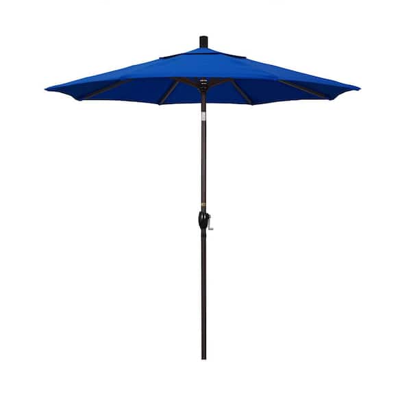 California Umbrella 7-1/2 ft. Aluminum Push Tilt Patio Market Umbrella in Pacific Blue Pacifica