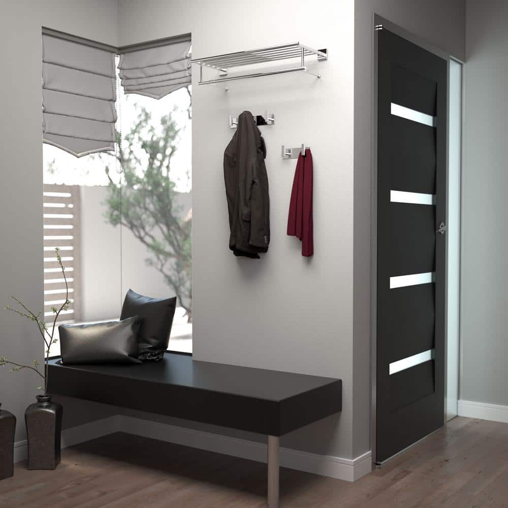Brushed Brass Modern Triple Robe Hook Rack