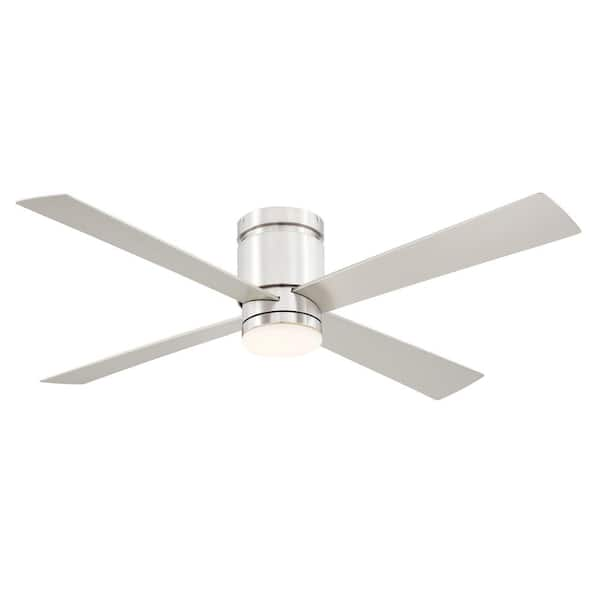 Kwartet 52 in. Indoor/Outdoor Brushed Nickel Ceiling Fan with Light Kit