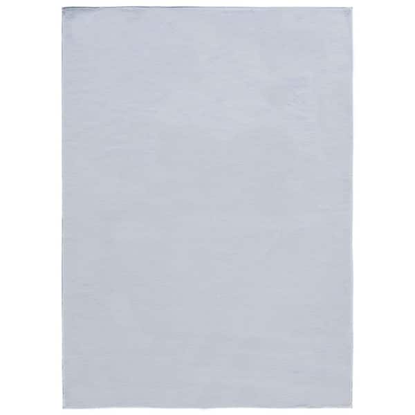 SAFAVIEH Faux Rabbit Fur Gray Doormat 2 ft. x 3 ft. Solid Flokati Area Rug