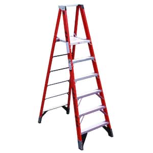 16 ft. Reach Fiberglass Platform Step Ladder with GLASMARK 300 lb. Load Capacity Type IA Duty Rating