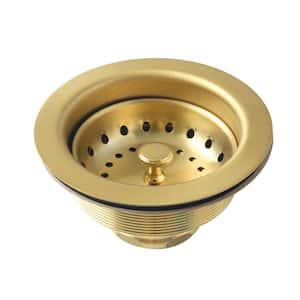 Fresno Kitchen Sink Basket Strainer in Brushed Brass