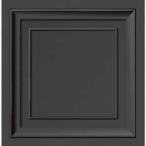 Distinctive Dark Grey Square Panel Non-Pasted Paper Matte Wallpaper Sample