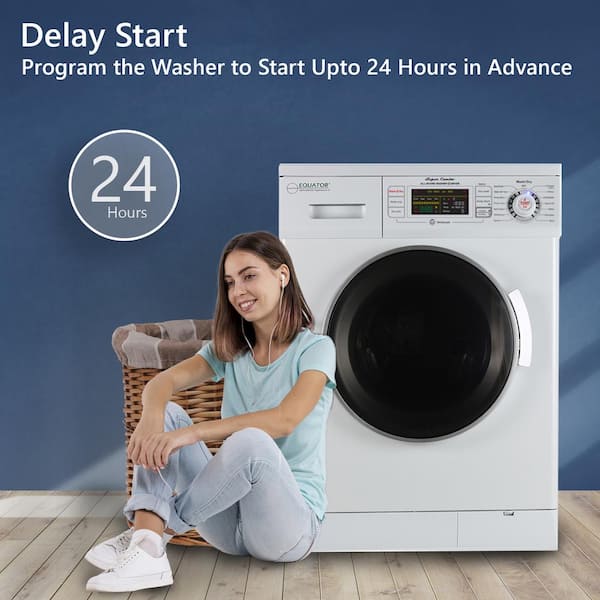 Equator 1.57 cu. ft. 110-Volt Smart and Compact All-in-One Washer and Dryer  Combo Version 2 Pro in White EZ4400 N W - The Home Depot