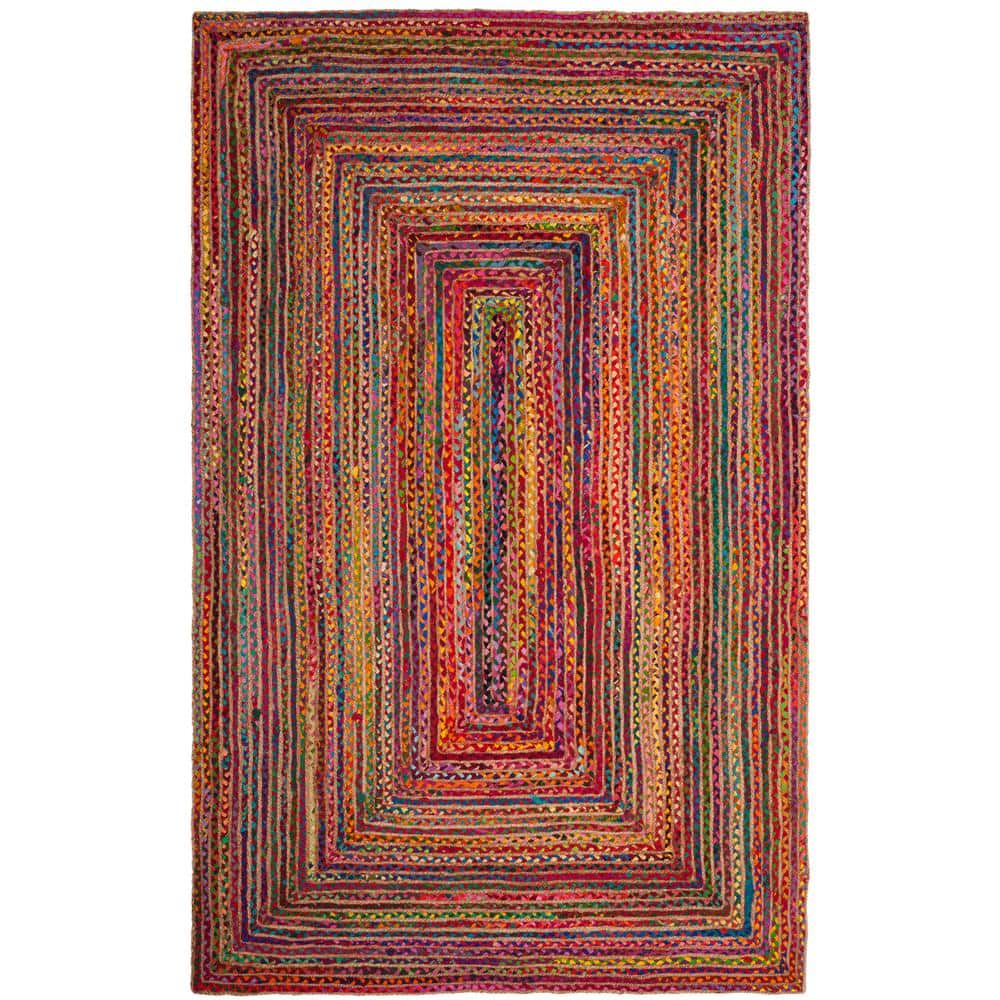 Cape Cod Red/Multi 4 ft. x 6 ft. Striped Border Area Rug price history on PriceWatchPro
