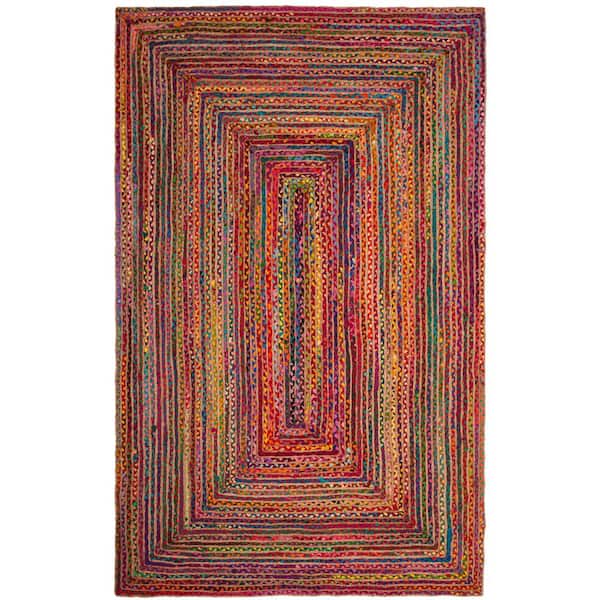SAFAVIEH Cape Cod Red/Multi 6 ft. x 9 ft. Striped Border Area Rug