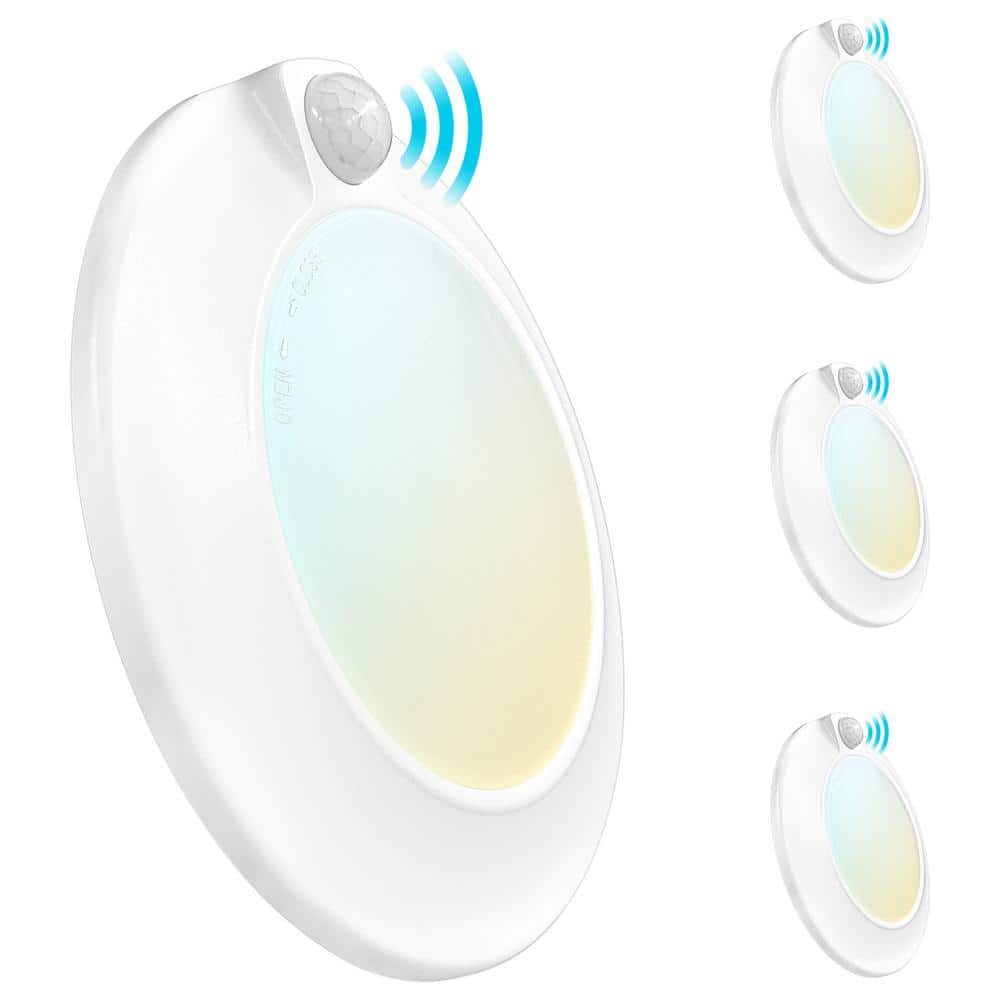 LUXRITE 10-Watt 4 in. Motion Sensor Ceiling Light 3 Color 3000K-5000K ...