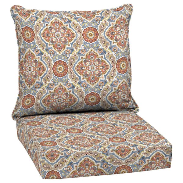 ARDEN SELECTIONS 24 in. x 24 in. 2-Piece Deep Seating Outdoor Lounge Cushion in Global Vintage Medallion