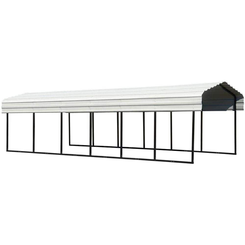 ARROW 10 ft. W x 29 ft. D x 7 ft. H Eggshell Galvanized Steel Carport, Car Canopy and Shelter (CPH102907)