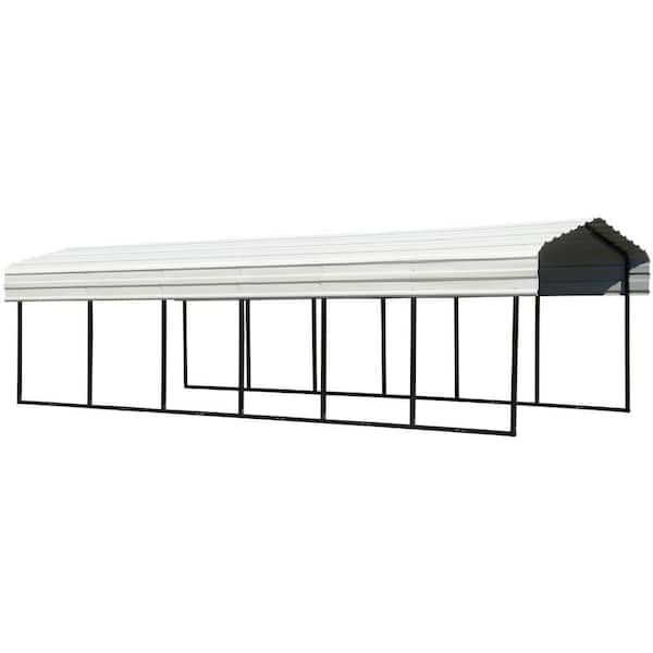 10 ft. W x 29 ft. D x 7 ft. H Eggshell Galvanized Steel Carport, Car Canopy and Shelter