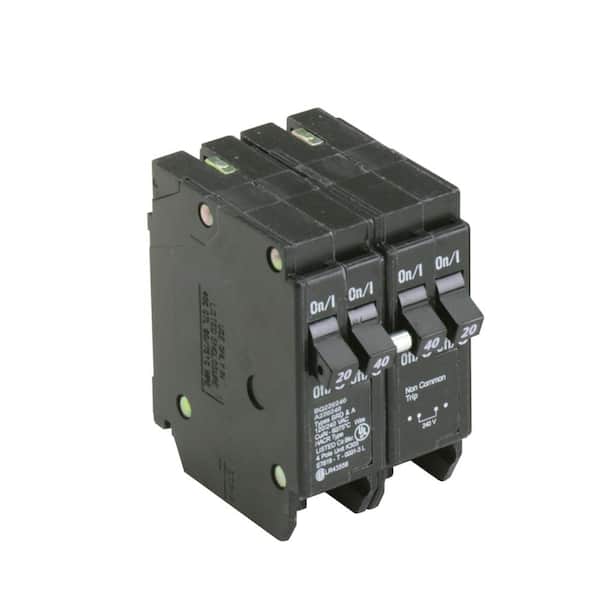 Eaton BR 1-20 Amp 2 Pole and 1-40 Amp 2 Pole BQ (Independent Trip) Quad Circuit Breaker