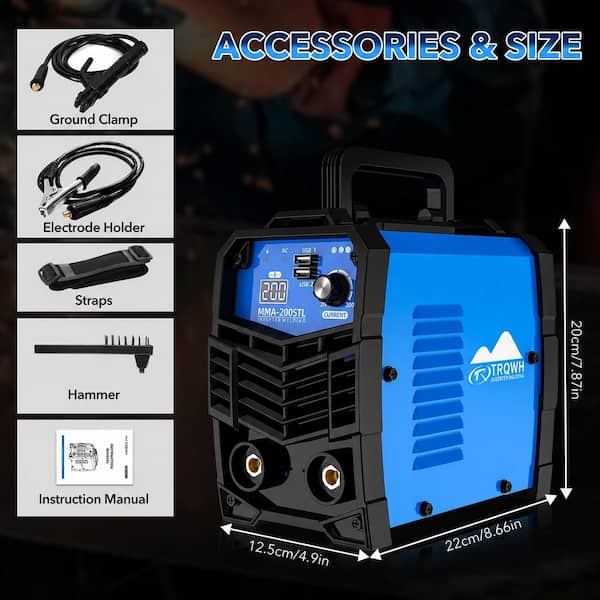 200 Amp 110-Volts Electric (DC) Stick Welder ARC Welding Machine, IGBT Inverter MMA Portable Welder with IGBT Inverter