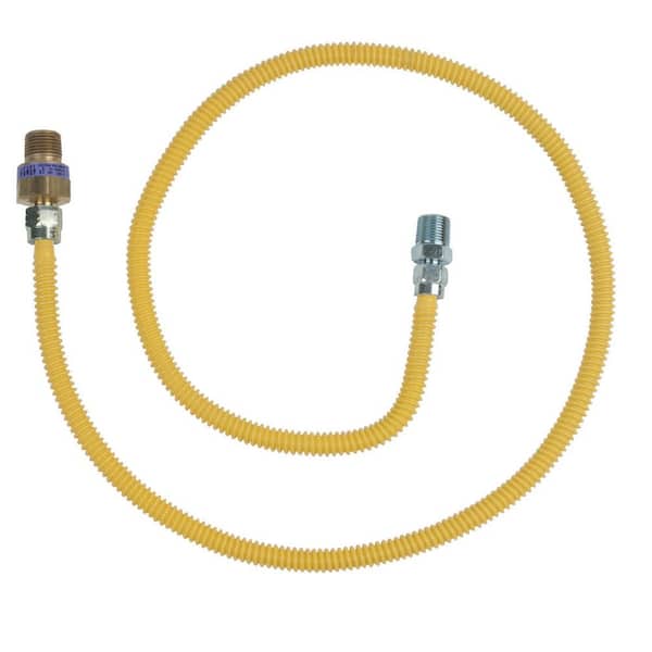 Photo 1 of 1/2 in. MIP x 1/2 in. MIP x 48 in. Gas Connector (3/8 in. O.D.) with Safety+Plus2 Thermal Excess Flow Valve (28,300 BTU) *** HOSE ONLY ***