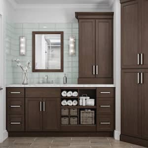 Shaker 12 in. W x 21 in. D x 34.5 in. H Assembled Bathroom 3-Drawer Base Cabinet in Brindle
