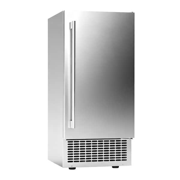 14.96 in. 120 lbs./Day Full Cube Commercial Freestanding/Built-In Ice Maker in Stainless Steel, 30 lbs. Bin, Reversible