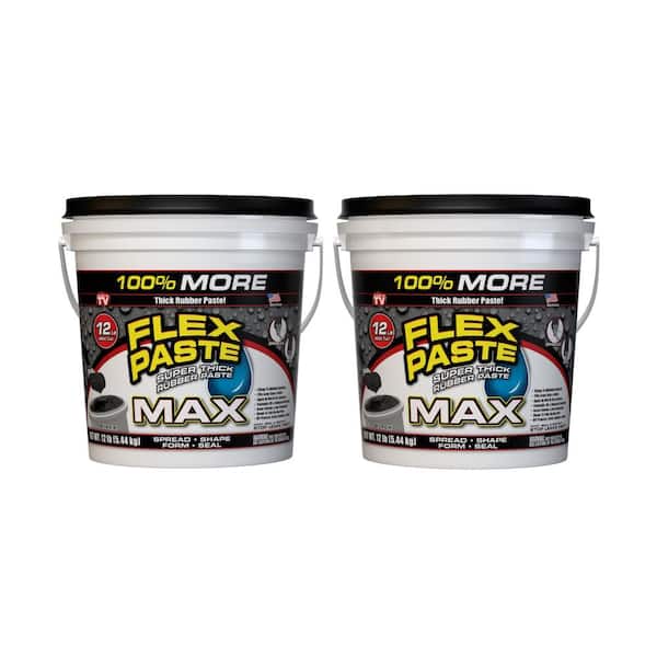 FLEX SEAL FAMILY OF PRODUCTS Flex Paste MAX 12 lb. Black All Purpose Strong Flexible Watertight Multipurpose Sealant (2-Pack)