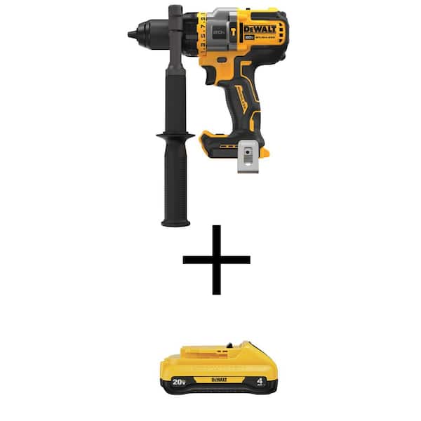 DEWALT 20V MAX Brushless Cordless 1/2 in. Hammer Drill/Driver with FLEXVOLT ADVANTAGE with 20V MAX Lithium-Ion 4.0Ah Battery