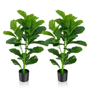 Artificial Tree 2- Pack Artificial Fiddle Leaf Fig Tree for Indoor and Outdoor