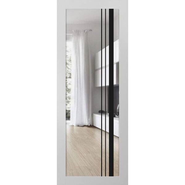 30 in. x 84 in. Solid Wood Clear Glass White Interior Door Slab