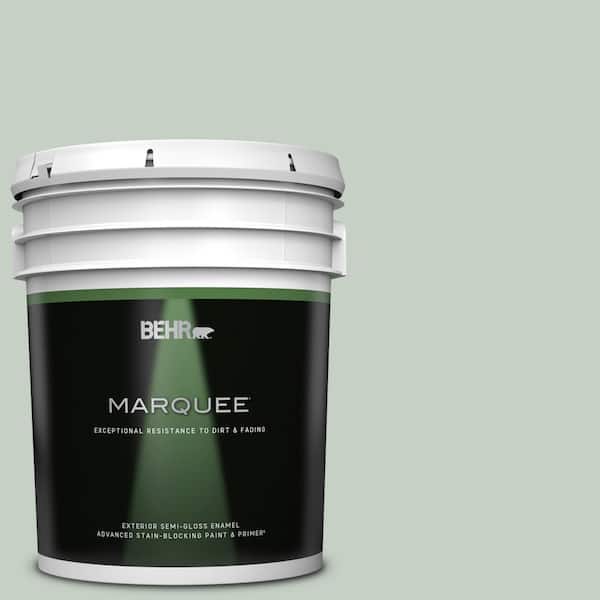 BEHR MARQUEE 5 gal. #N400-2 Frosted Sage Semi-Gloss Enamel Exterior Paint & Primer