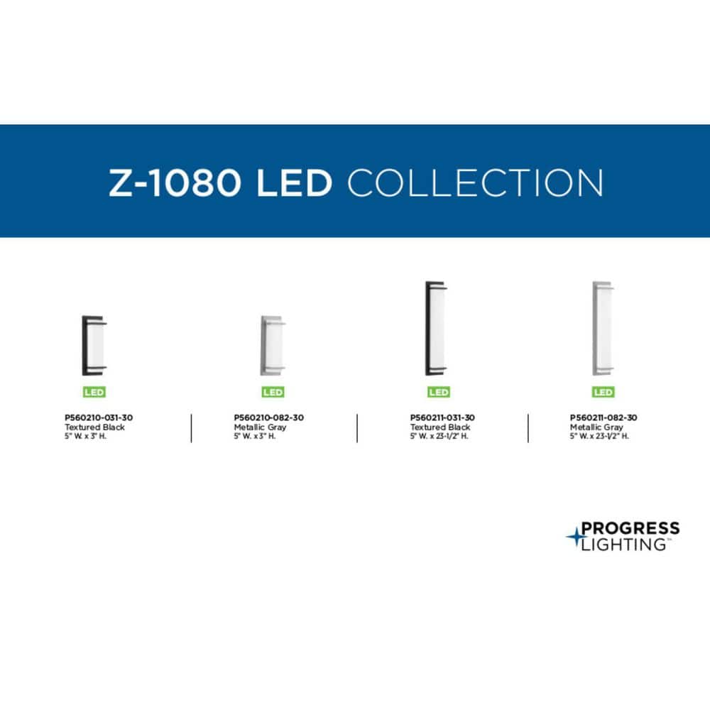 Z-1080 Metallic Gray LED Outdoor Wall Sconce with Acrylic Shade