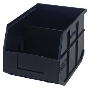 Stackable Shelf 12-Qt. Storage Tote in Black (6-Pack)
