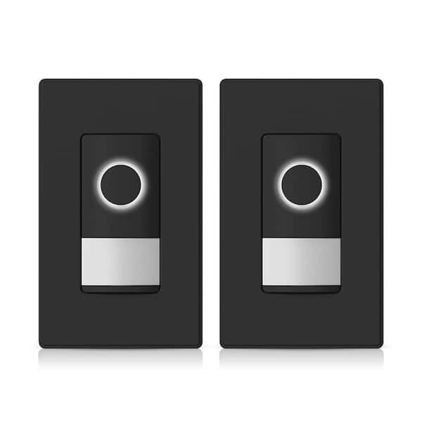 Smart Sensor Light Switch,Single Pole/3 Way, 2.4GHz Wi-Fi Dimmer Switch Black Compatible w/Alexa andGoogle Assistant,2PC