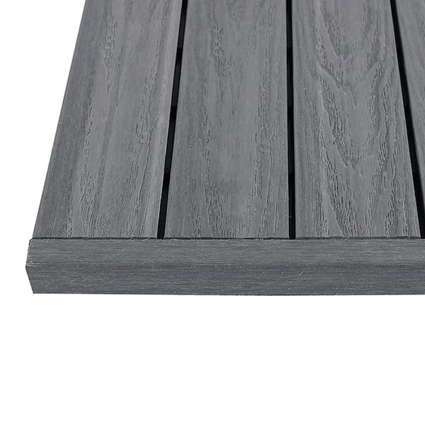 Photo 1 of 1/12 ft. x 1 ft. Quick Deck Composite Deck Tile Straight Trim in Westminster Gray (4-Pieces/Box)