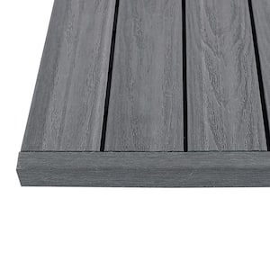 1/12 ft. x 1 ft. Quick Deck Composite Deck Tile Straight Trim in Westminster Gray (4-Pieces/Box)