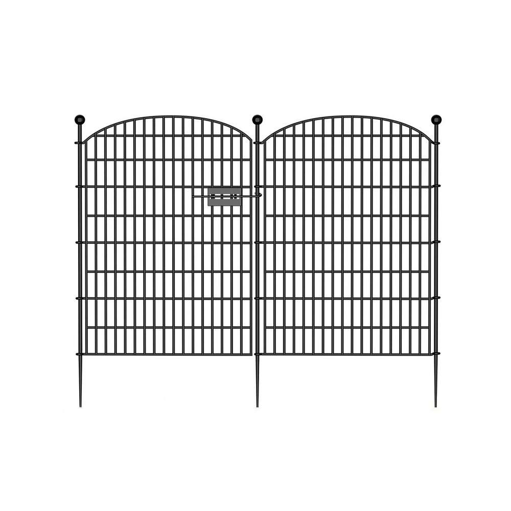23.6 ft. L x 40 in. H Black Metal No Dig Installation Decorative Garden Fence Panels Outdoor Animal Barrier 10-Pack price history on PriceWatchPro
