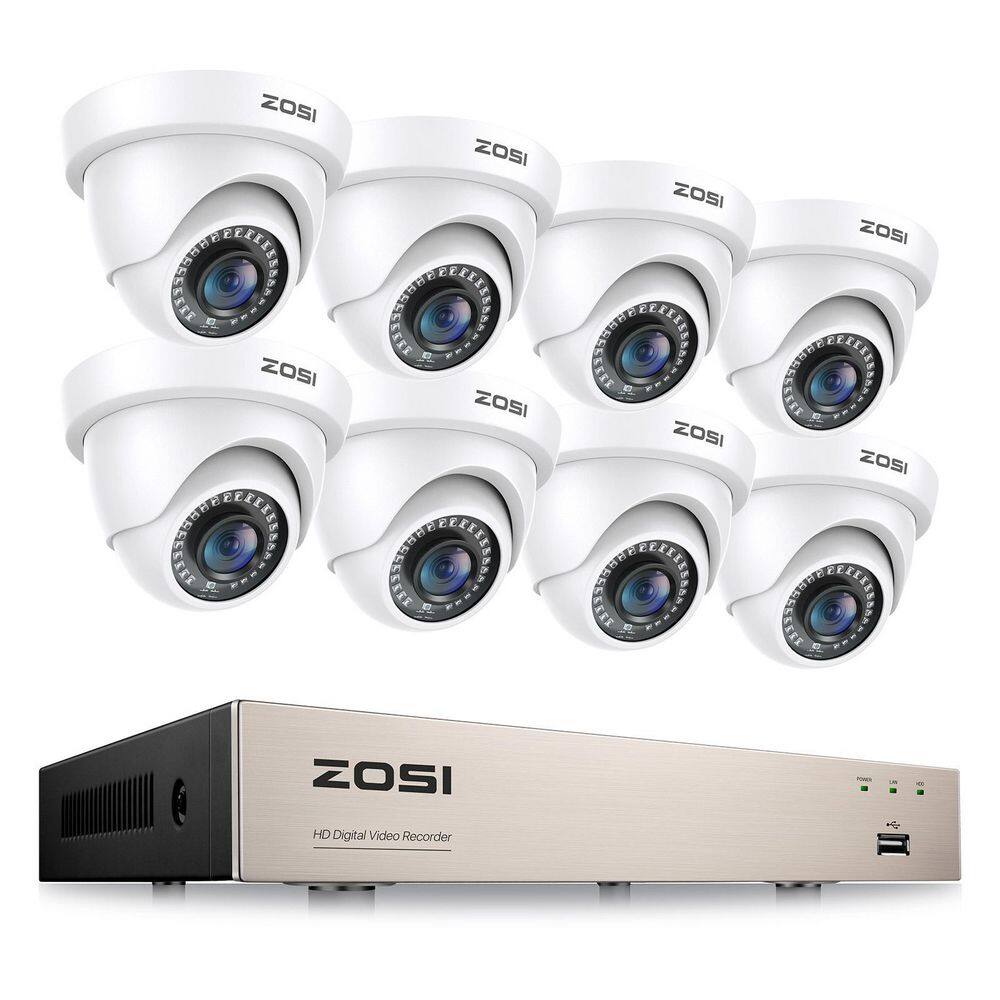 H.265 Plus 8-Channel 3K-Lite DVR Home Security Camera System with 8 Wired 1080P FHD Outdoor Dome Cameras White price history on PriceWatchPro