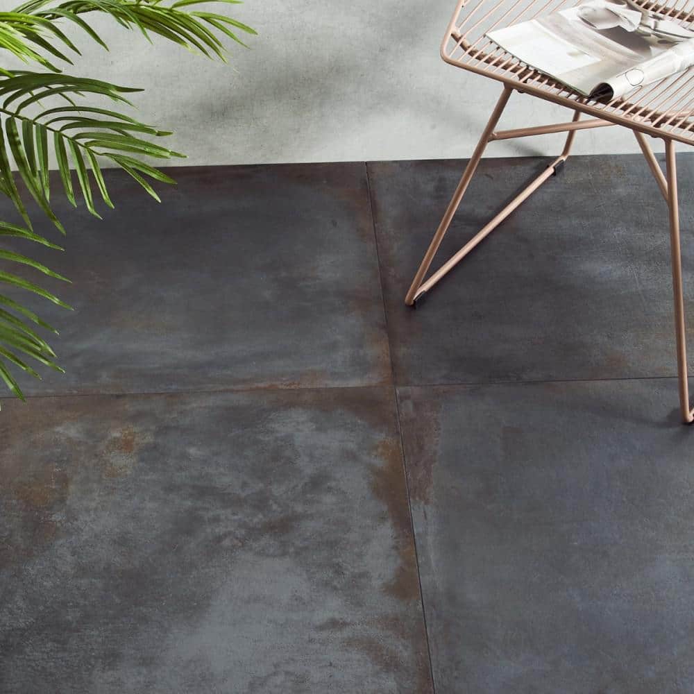 Angela Harris Black Matte Rectified Porcelain Floor and Wall Tile