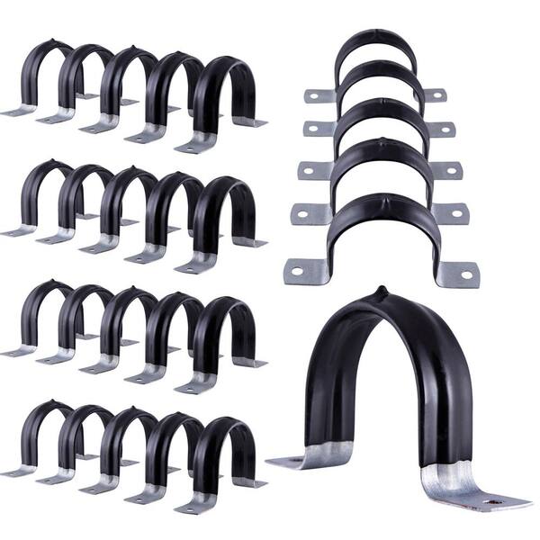RITUIPIO 3 1/2 Inch Pipe Strap 304 Stainless Steel Conduit Strap 2 Hole Heavy Duty Strap Clamp For Tube Pipe Or Wire Cord Installation(89mm 5pcs