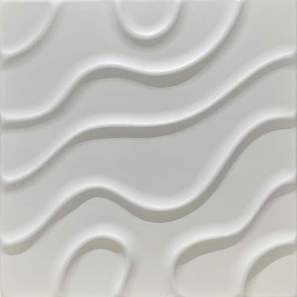Modern Art Dove White 1.6 ft. x 1.6 ft. Decorative Foam Glue Up Ceiling Tile (384 sq. ft. /case)