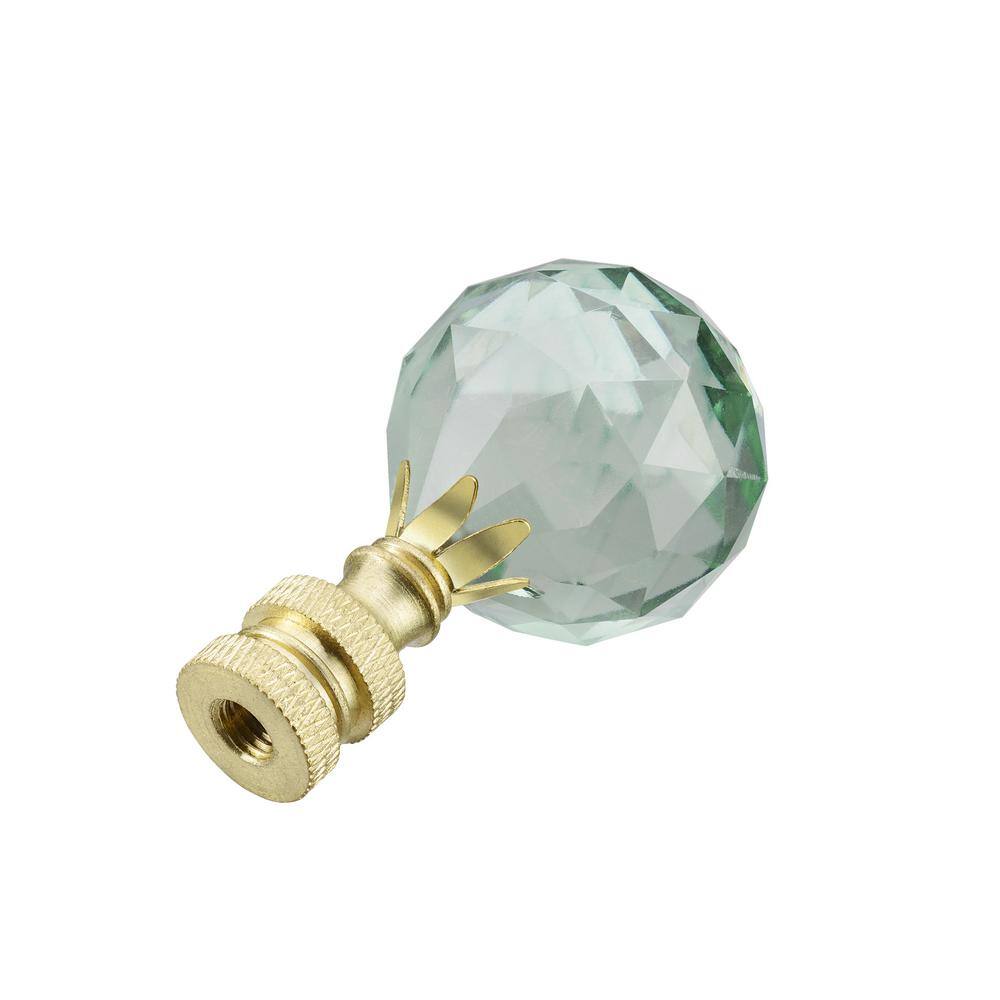 Tiffany Blue Faceted Crystal Nightstand Lamp with Brass Finish