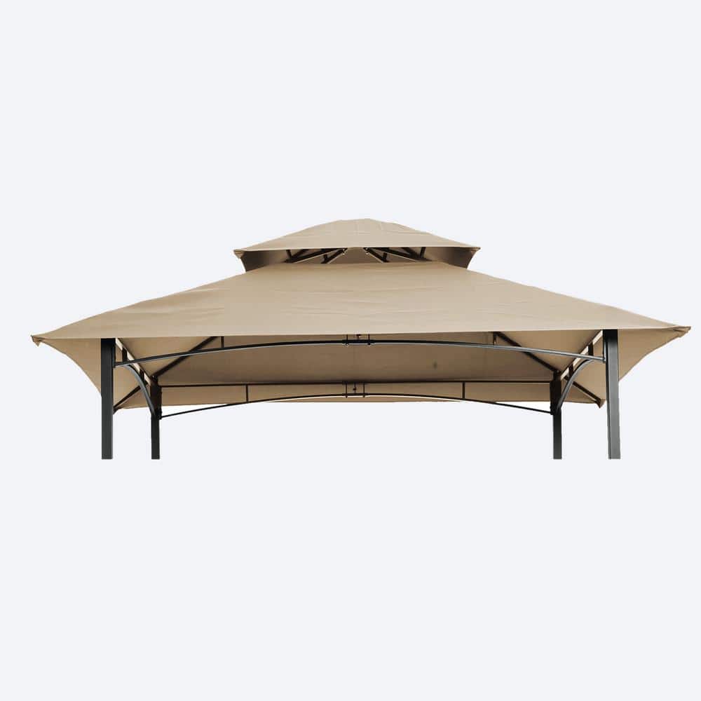 Tatayosi 4 ft. L x 5 ft. L Beige Double Tiered BBQ Tent Roof