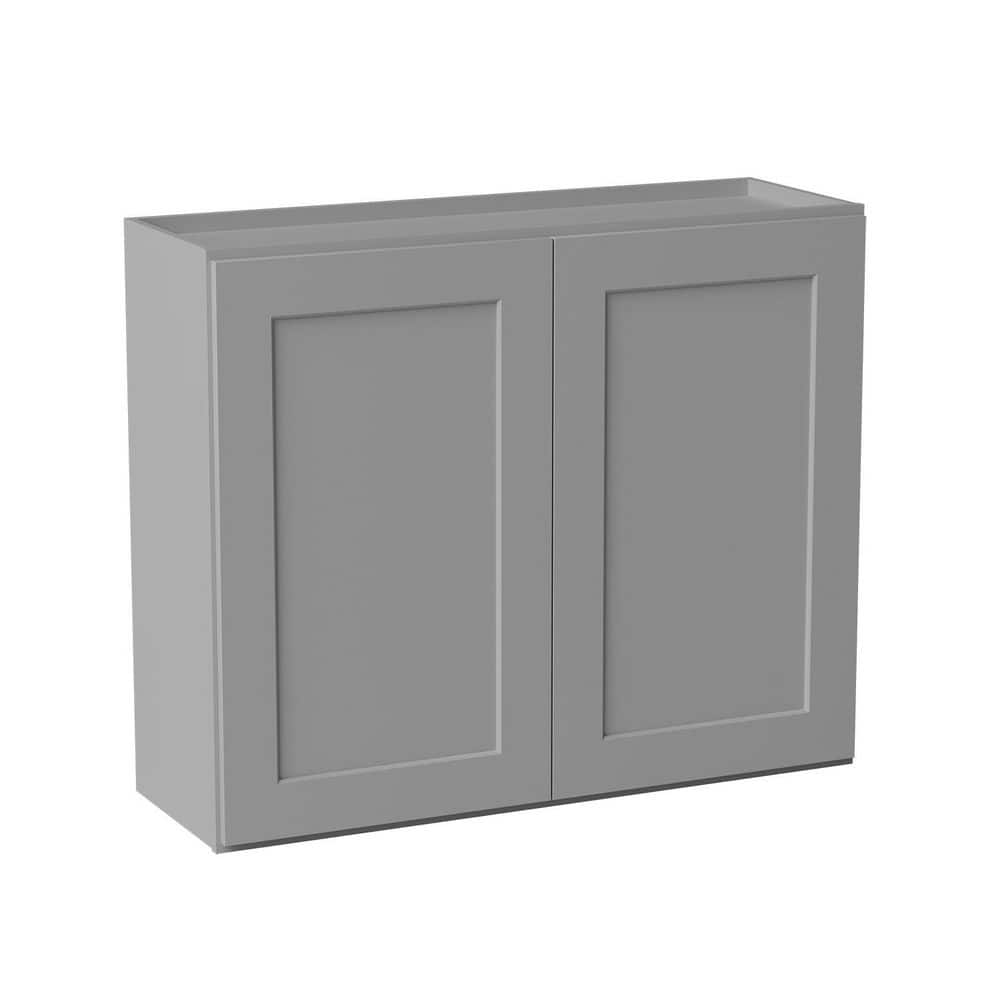36 in. W x 12 in. D x 30 in. H Ready to Assemble Solid Wood Shaker Wall Kitchen Cabinet in Light Grey price history on PriceWatchPro