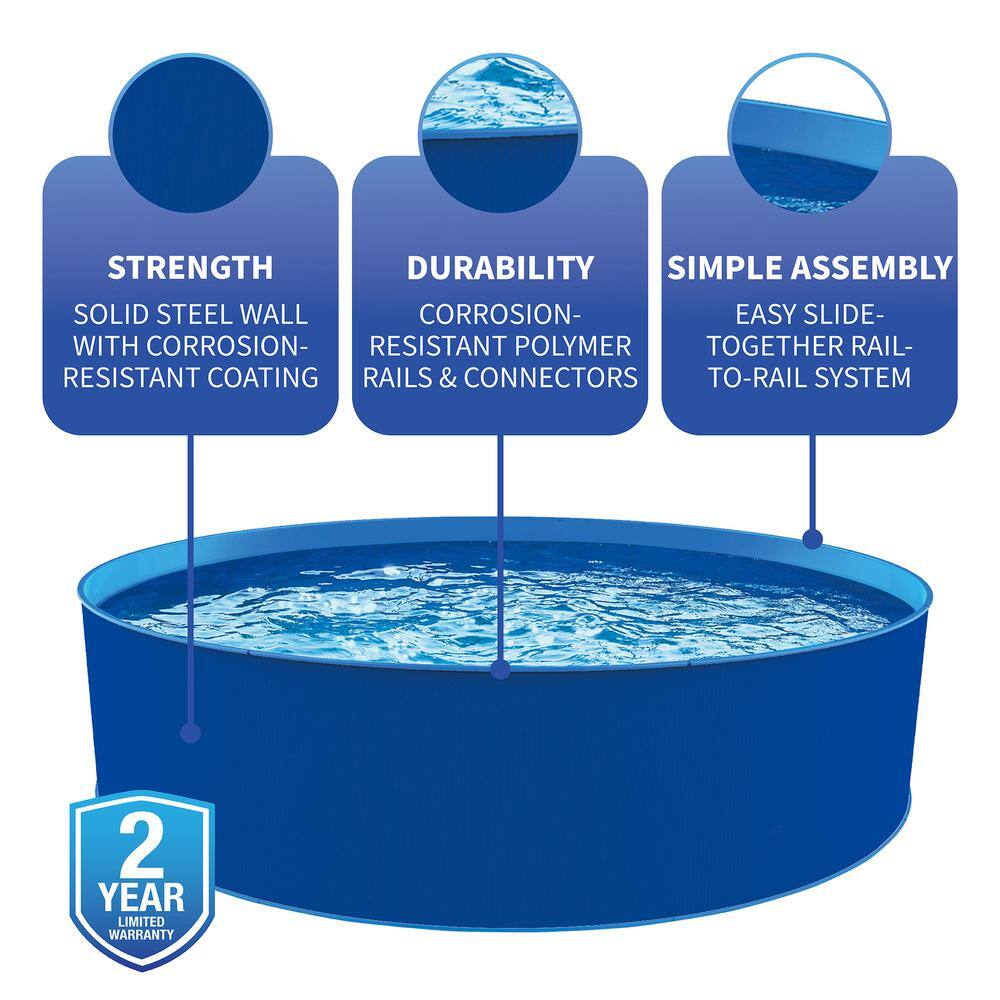 Cobalt Blue 15-ft Round Steel Wall Pool with Filter System