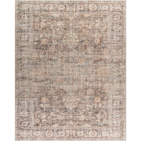 Surya Marlene Dark Brown 8 ft. x 10 ft. Medallion Indoor Area Rug